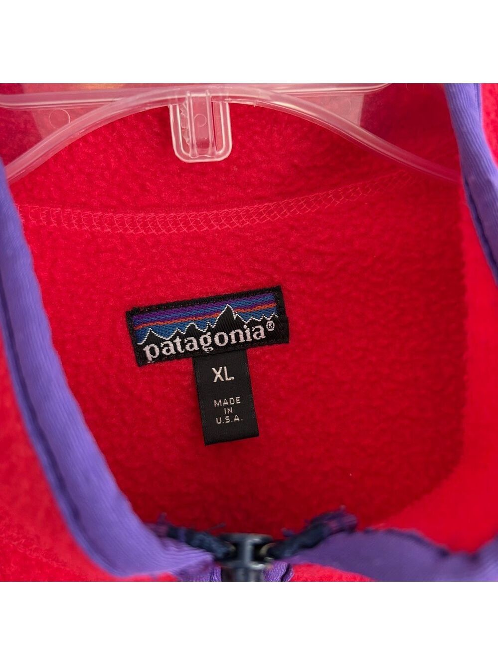 Patagonia Synchilla Red and Purple Fleece Vest Size XL - Picture 3 of 6